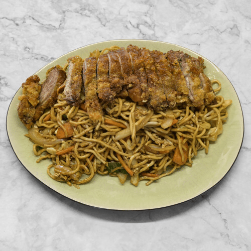 Bratnudeln mit Entenfleisch