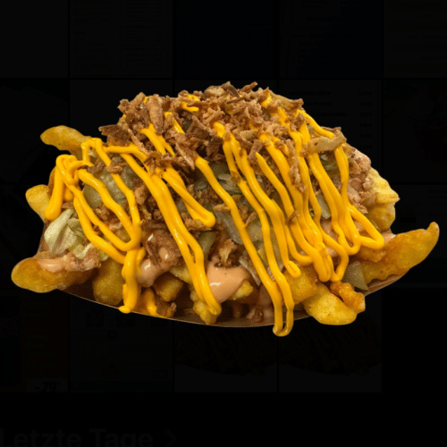 Loaded Fries Burger mit Beef
