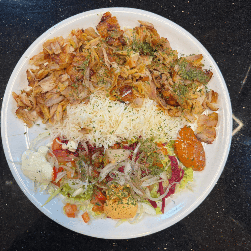 Drehspieß Teller Hähnchenfleisch