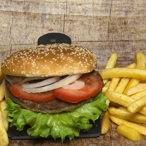 Hamburger mit Pommes