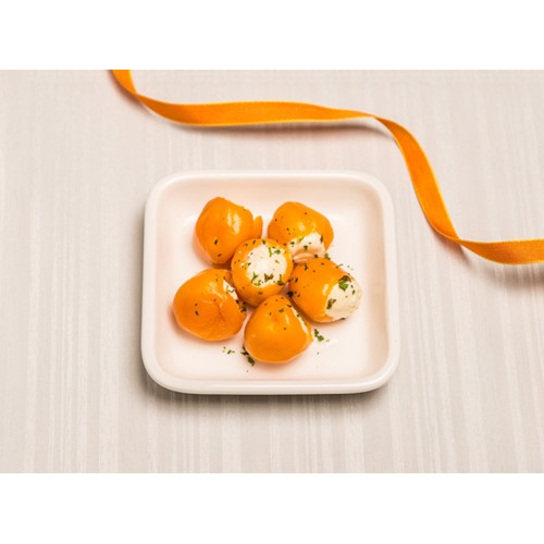 Gelbe  Kirchpaprika mit Frischkäse