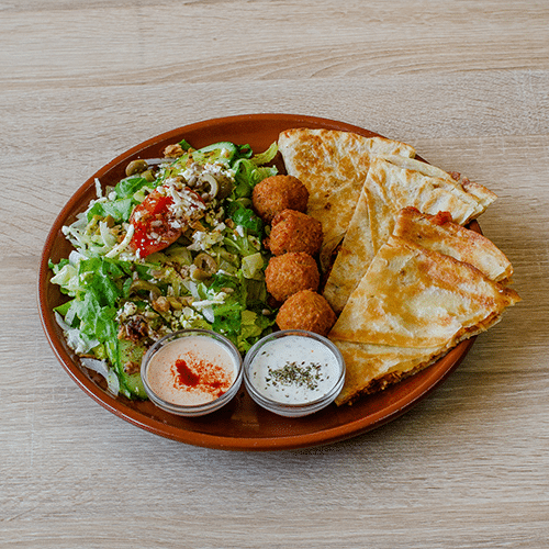 Auberginen Quesadilla Platte