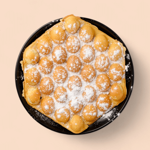 Bubble Waffel mit Zimt und Zucker (hausgemacht)