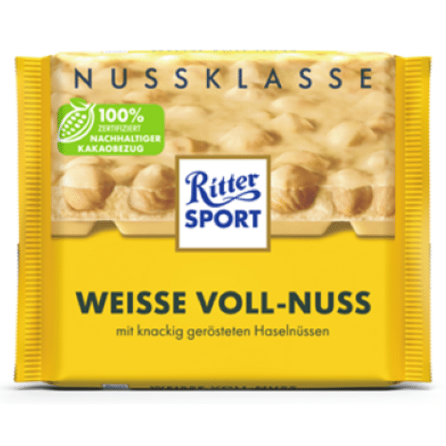 Ritter Sport Nuss-Klasse Weisse Voll-Nuss 100g
