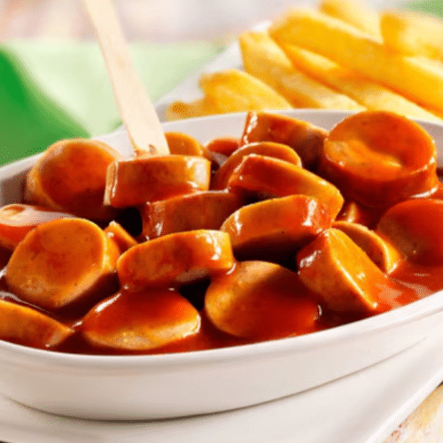 Currywurst und Pommes