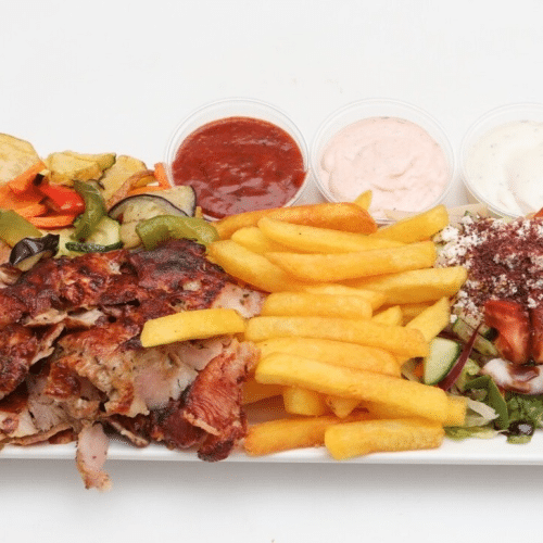 Döner Teller (groß) mit Reis oder Pommes