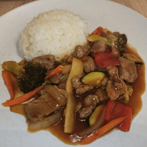 Schweinfleisch chop suey