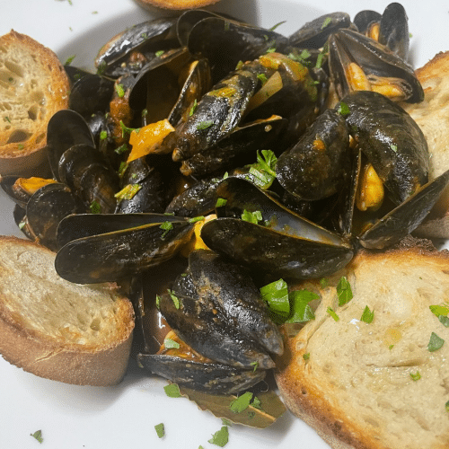 Miesmuscheln in Tomatensauce