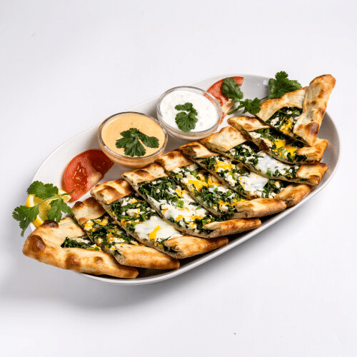 Pide mit Spinat und Käse