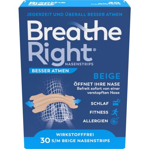 Besser Atmen Breathe Right Nasenpflaster beige nor 30 Stück