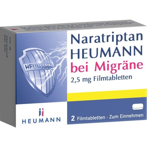 Naratriptan Heumann bei Migräne 2.5 mg Filmtabl. 2 Stück