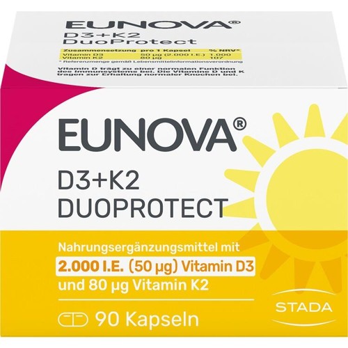 EUNOVA DuoProtect D3+K2 2000IE/80UG 90 Stück