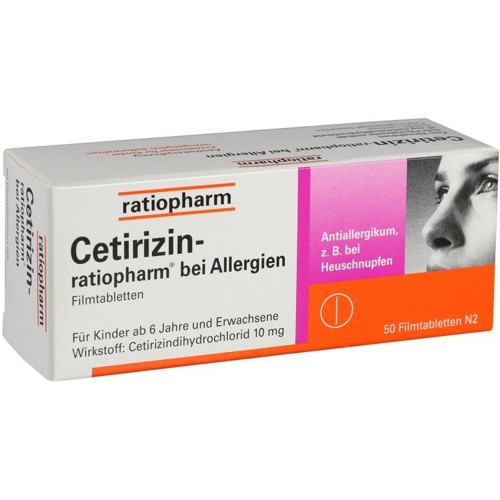 Cetirizin-ratiopharm bei Allergien 10 mg Filmtabl. 50 Stück