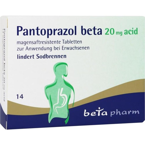 Pantoprazol beta 20mg acid magensaftresist. Tabl. 14 Stück