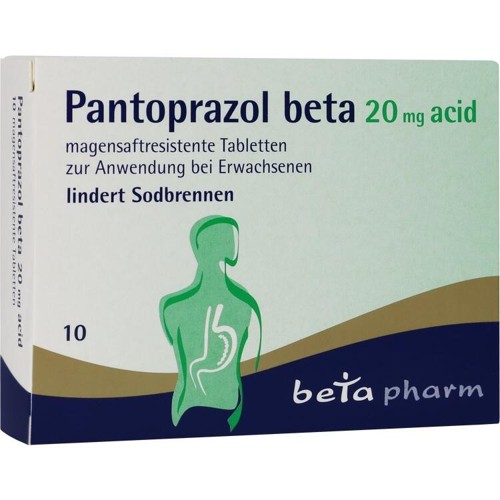 PANTOPRAZOL beta 20 mg acid magensaftres.Tabletten 10 Stück