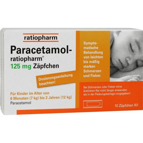 Paracetamol-ratiopharm 125mg Zäpfchen 10 Stück