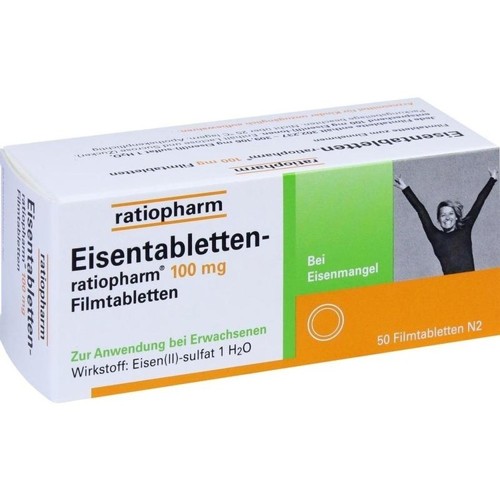 Eisentabletten-ratiopharm 100mg Filmtabletten 50 Stück