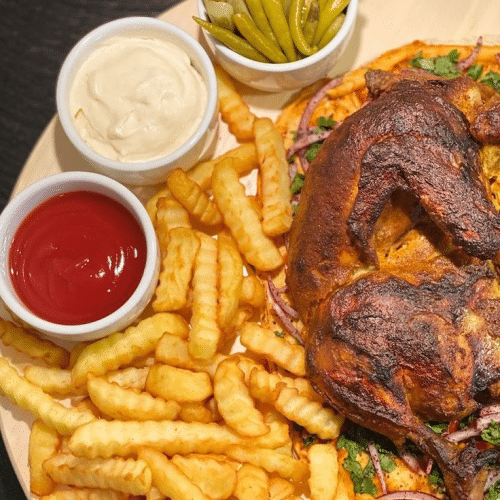 Gegrilltes Hähnchen (halb)