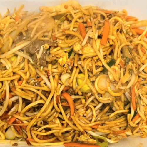 Bratnudeln mit Rindfleisch