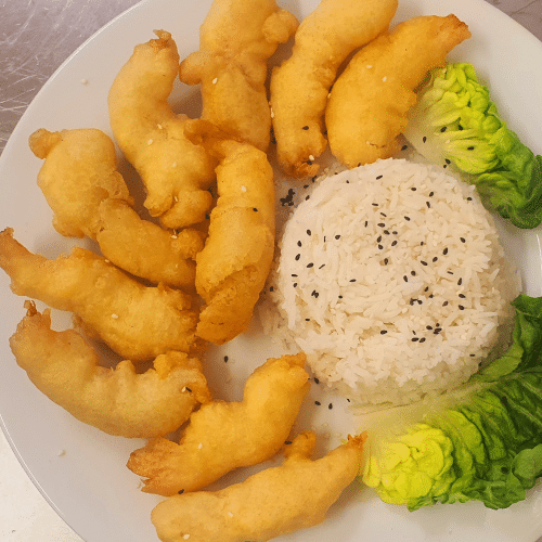 Garnelen Gebacken mit Erdnusssauce