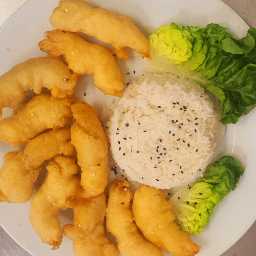 Garnelen Gebacken mit pikanter Sauce