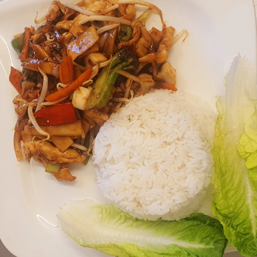 Hühnerfleisch gebraten Chop Suey