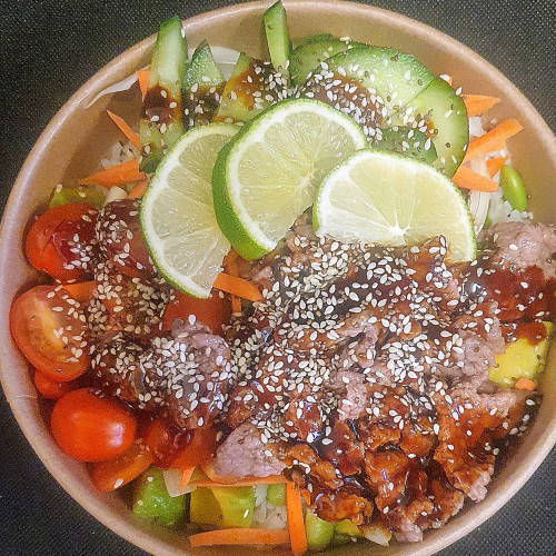 Japanischer Mango Chicken Bowl Halal