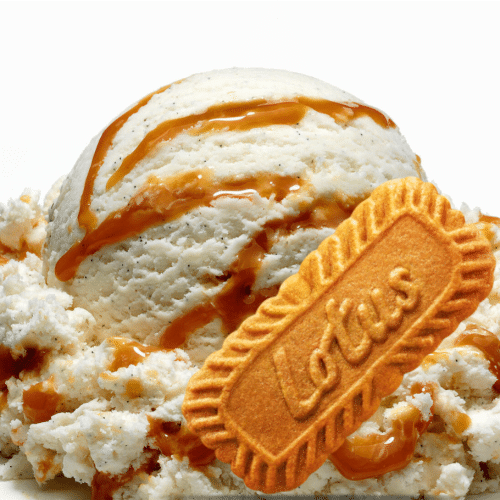 Vanille Eis mit Lotus-Karamell