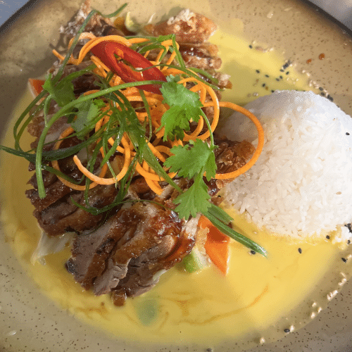 Hauptgericht mit Mangosauce (mild),