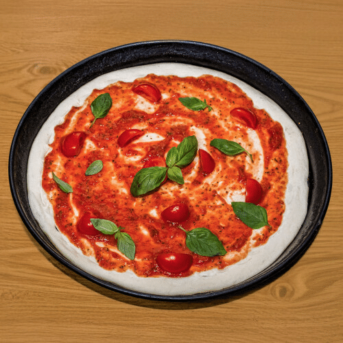 Pizzabrot mit Knoblauch und Tomatensauce