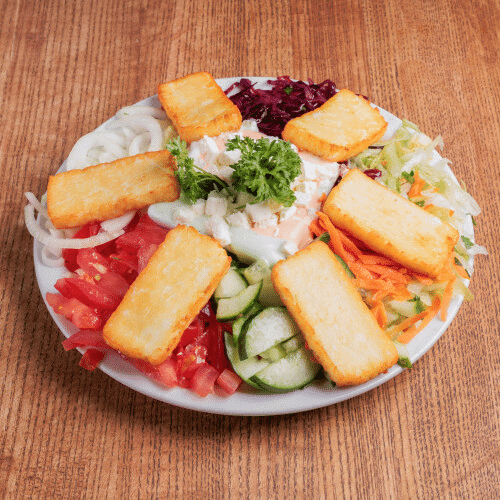 Vegetarischer Teller Halloumi-Käse