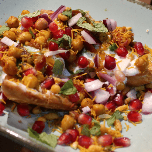 Samosa Chaat (vegetarisch)