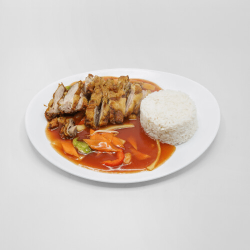 Knusperige gebackene Ente (Süß-Sauer-Sauce)