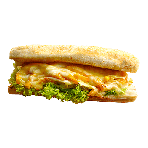 Pommes frites Sandwich mit Scheibenkäse