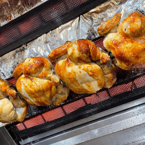 Frisches Halbes Hähnchen vom Spieß