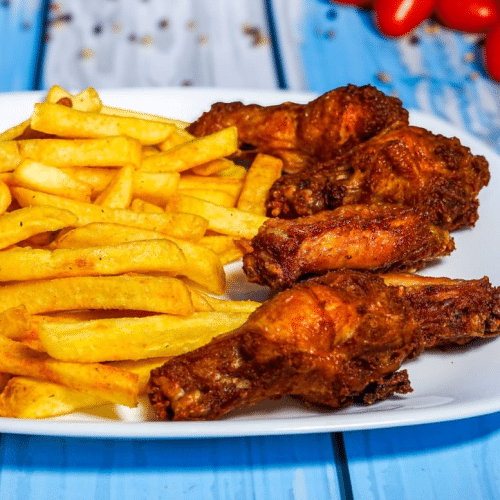 Menu Chicken Wings mit Pommes
