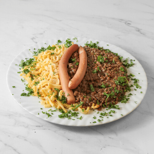 Hausgemachte Linsen mit Wienerle