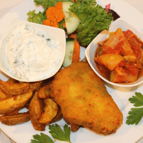 Gemüseschnitzel mit Ratatouille Gemüse