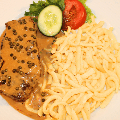 Rumpsteak in Pfefferrahmsauce