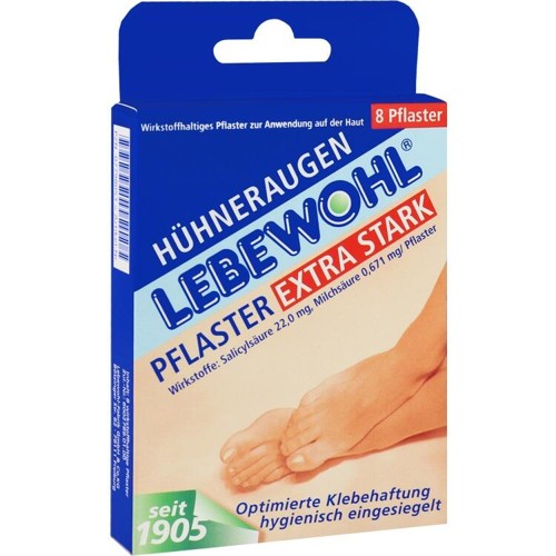 Lebewohl Hühneraugen Plaster extra stark eingesieg