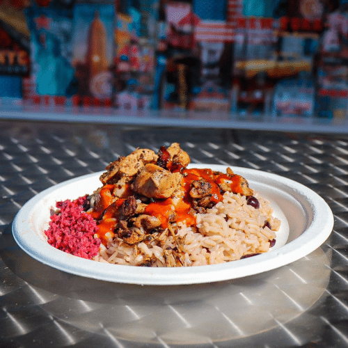 Jamaican Jerk Chicken mit Kokosnuss-Reis,