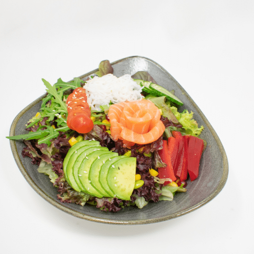 Gemischter Salat mit Glasnudeln und Salatsauce