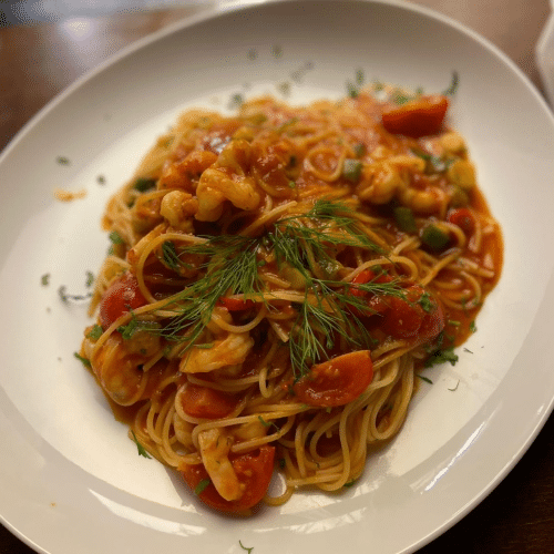 Spaghetti con Scampi