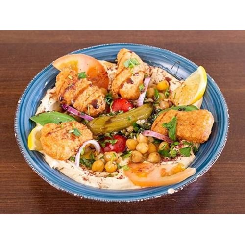 Hummus bi Chicken Nuggets