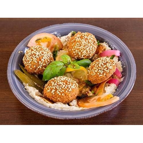 Baba Ghanoush mit Falafel