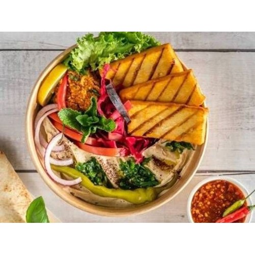 Baba Ghanoush mit Halloumi