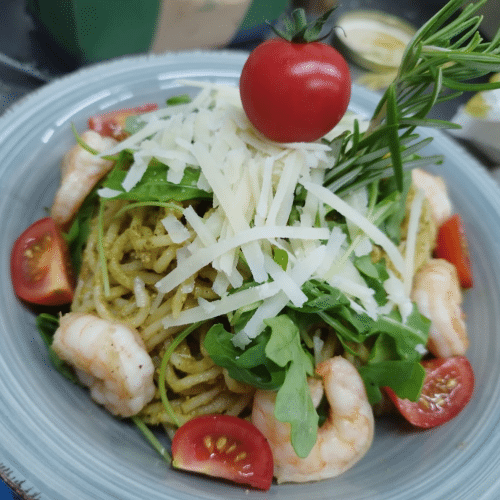 Pasta Pesto Scampi