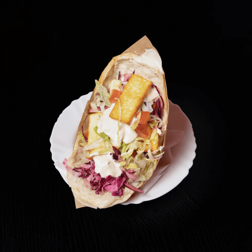 Vegetarischer Döner mit Halloumi