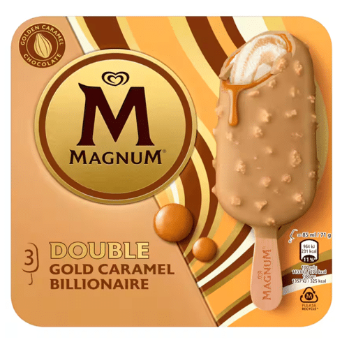 Magnum Eis Double Gold Caramel Billionaire 3x85ml
