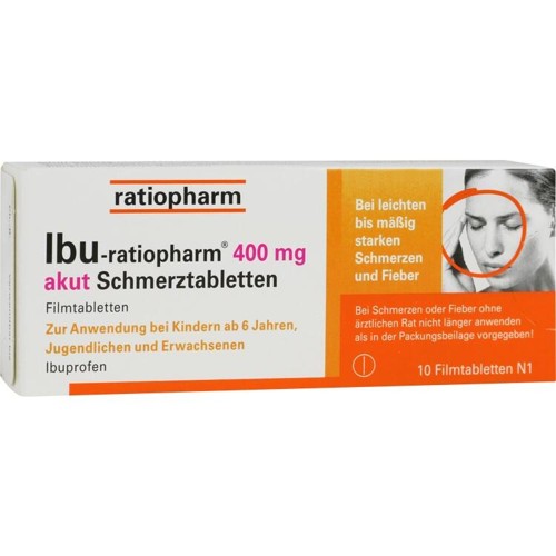 Ibu-ratiopharm 400mg akut Schmerztabletten 10 Stück